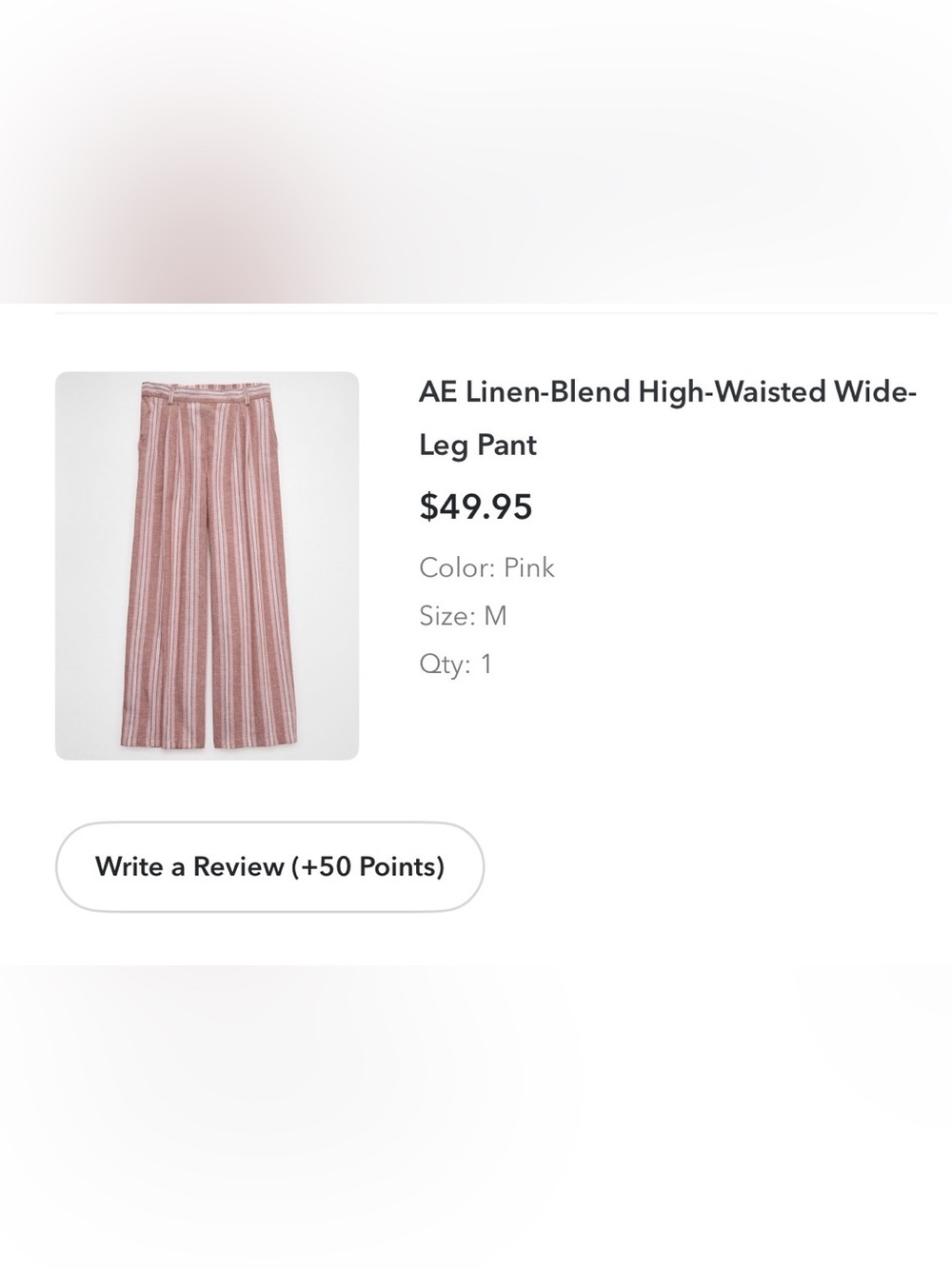 American Eagle Outfitters Pink Striped High-Waisted Wide-Leg Pants